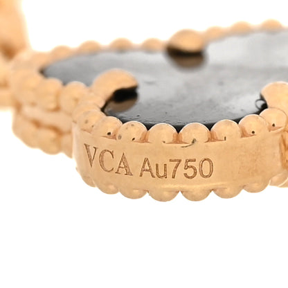 Van Cleef & Arpels 18K Yellow Gold Black Onyx 5 Motifs Vintage Alhambra Bracelet 4 of 6