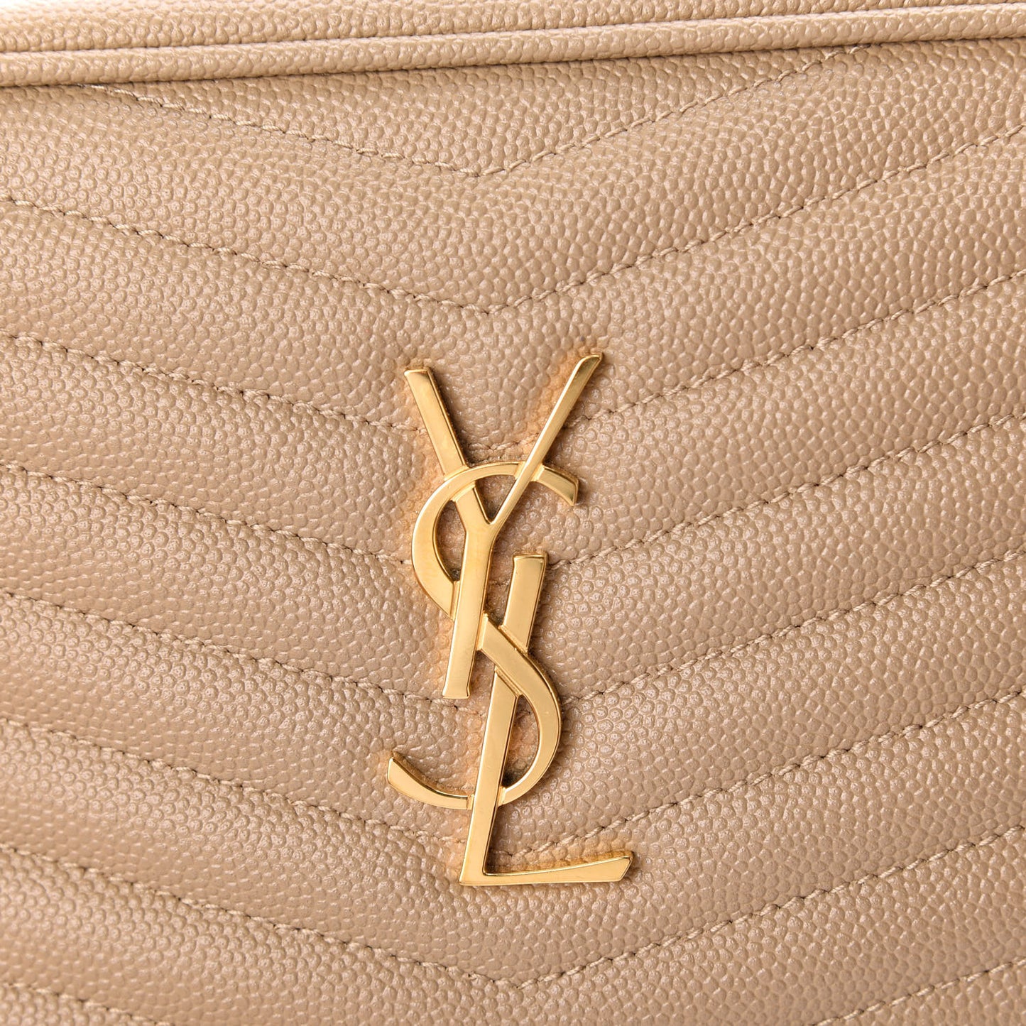 Grain De Poudre Matelasse Monogram Mini Lou Camera Bag Dark Latte