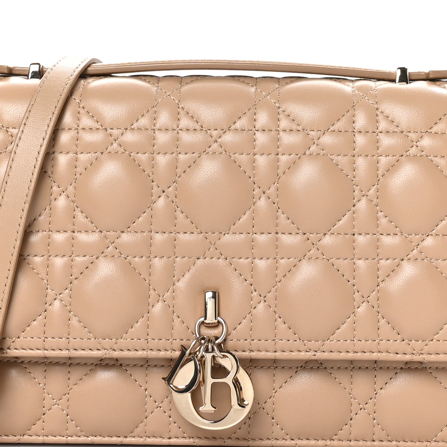 Christian Dior Lambskin Cannage My Dior Top Handle Bag Beige 5 of 11