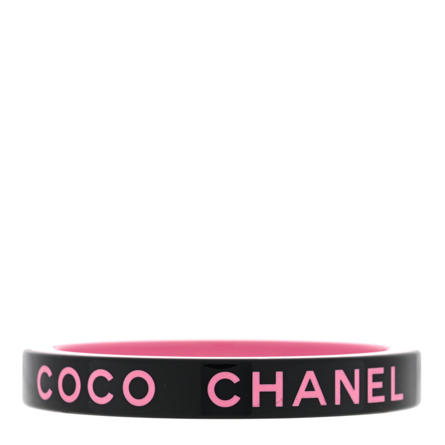 Resin Logo Bangle Bracelet Pink Black