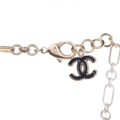 Chanel Gripoix Poured Glass Pearl CC Pendant Necklace Black Gold 6 of 7