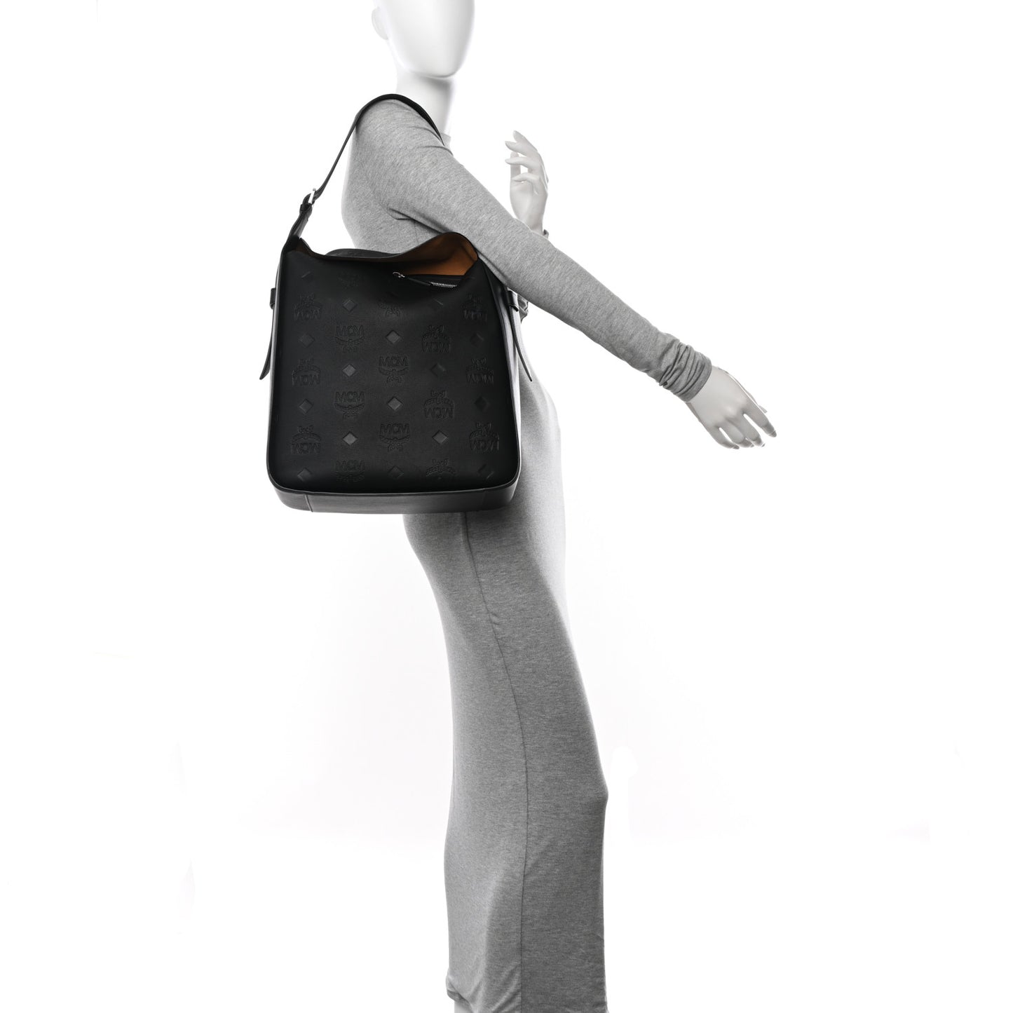 Calfskin Ottomar Monogram Large Aren Flap Hobo Black