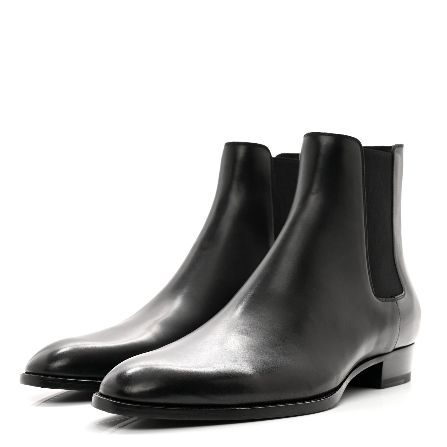 Saint Laurent Calfskin Mens Wyatt Chelsea Boots 45.5 Black 3 of 7