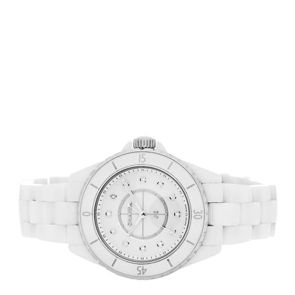 Chanel Stainless Steel Ceramic Diamond 33mm J12 Quartz Watch White 2 of 5