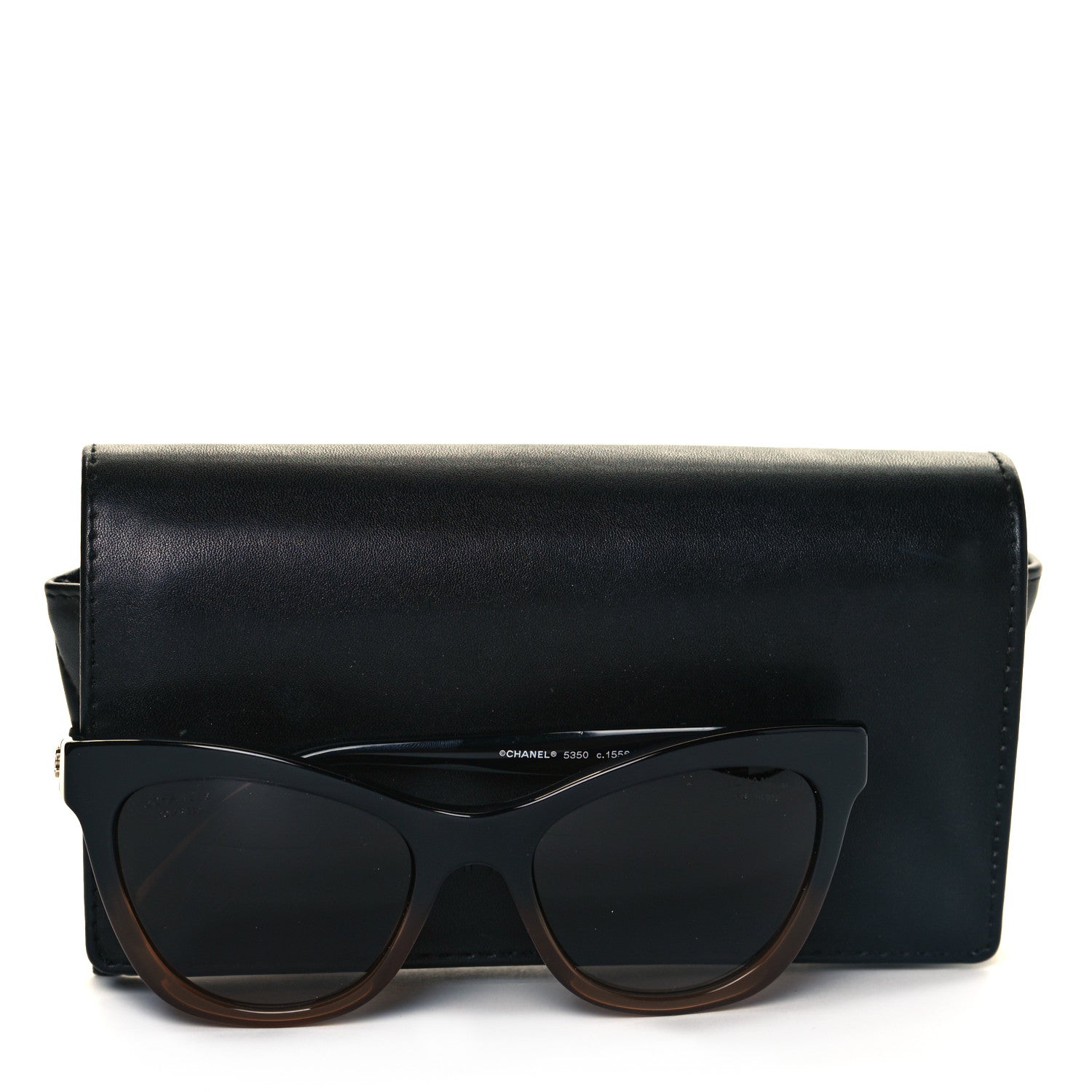 Chanel Acetate CC Cat Eye Summer Sunglasses 5350 Black Beige 6 of 6