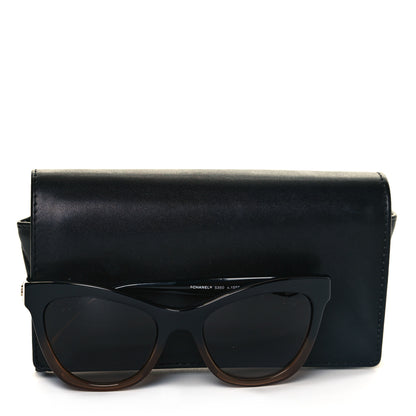 Chanel Acetate CC Cat Eye Summer Sunglasses 5350 Black Beige 6 of 6