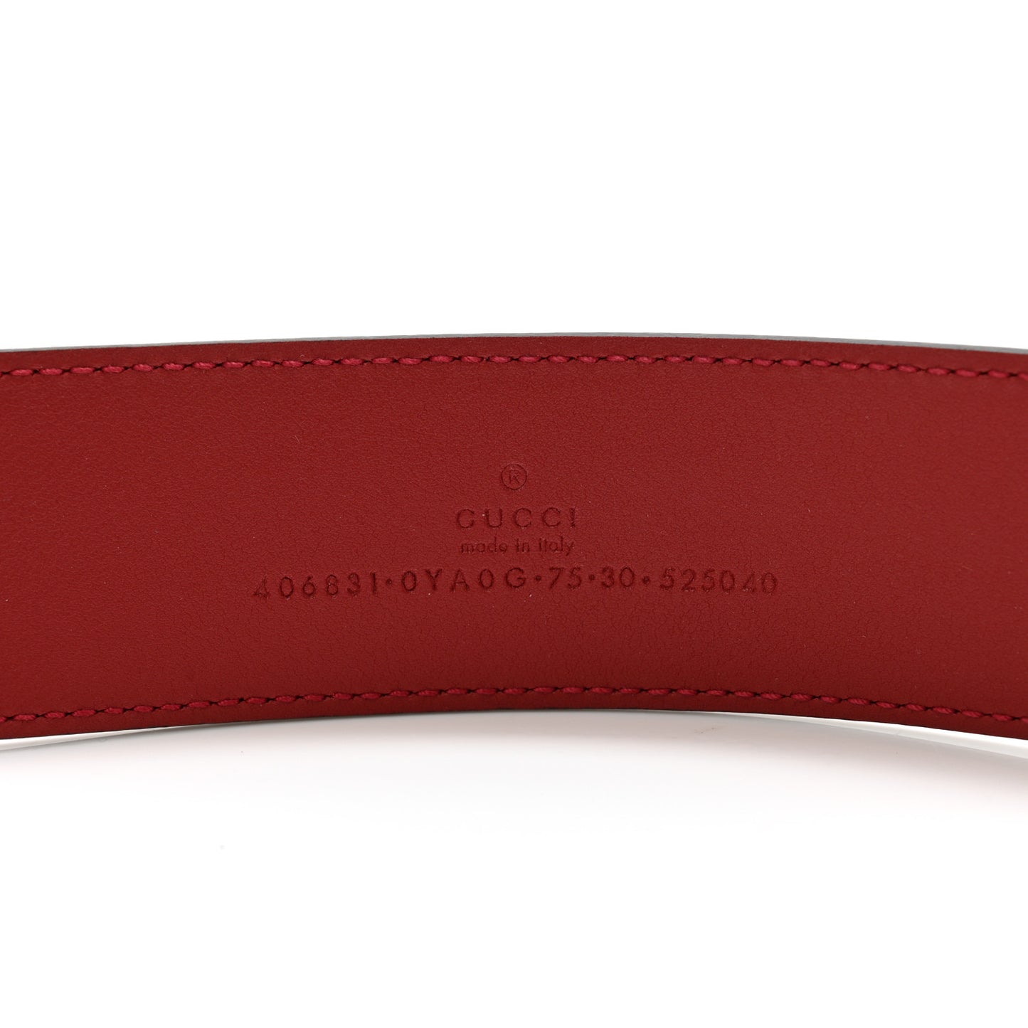 Plutone Calfskin Double G 40mm Belt 75 30 Rosso