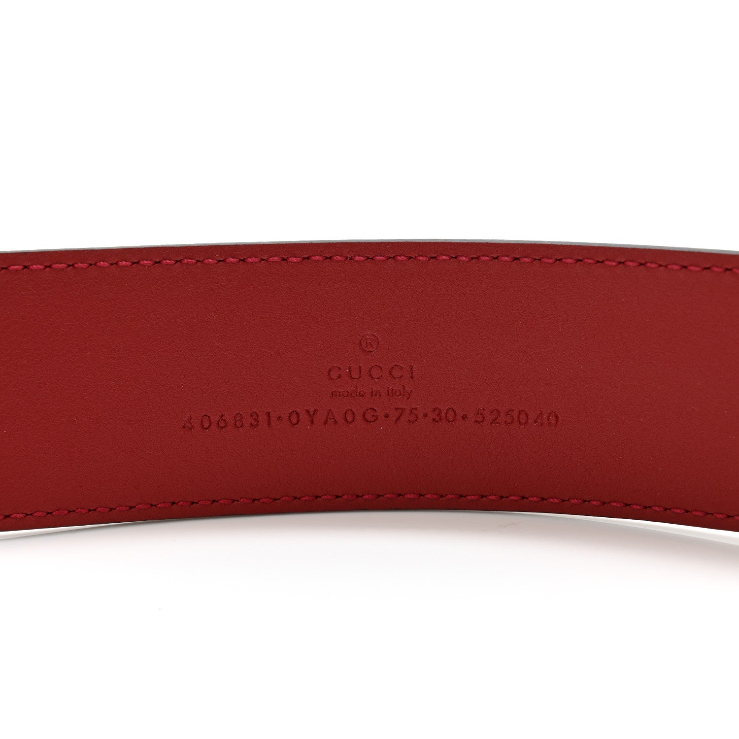 Gucci Plutone Calfskin Double G 40mm Belt 75 30 Rosso 3 of 5
