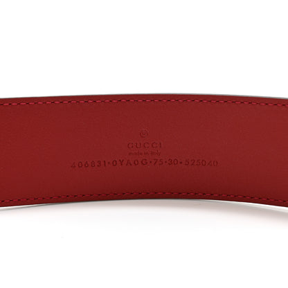 Gucci Plutone Calfskin Double G 40mm Belt 75 30 Rosso 3 of 5