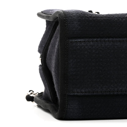 Chanel Mixed Fibers Small Deauville Bowling Bag Navy Blue 9 of 11