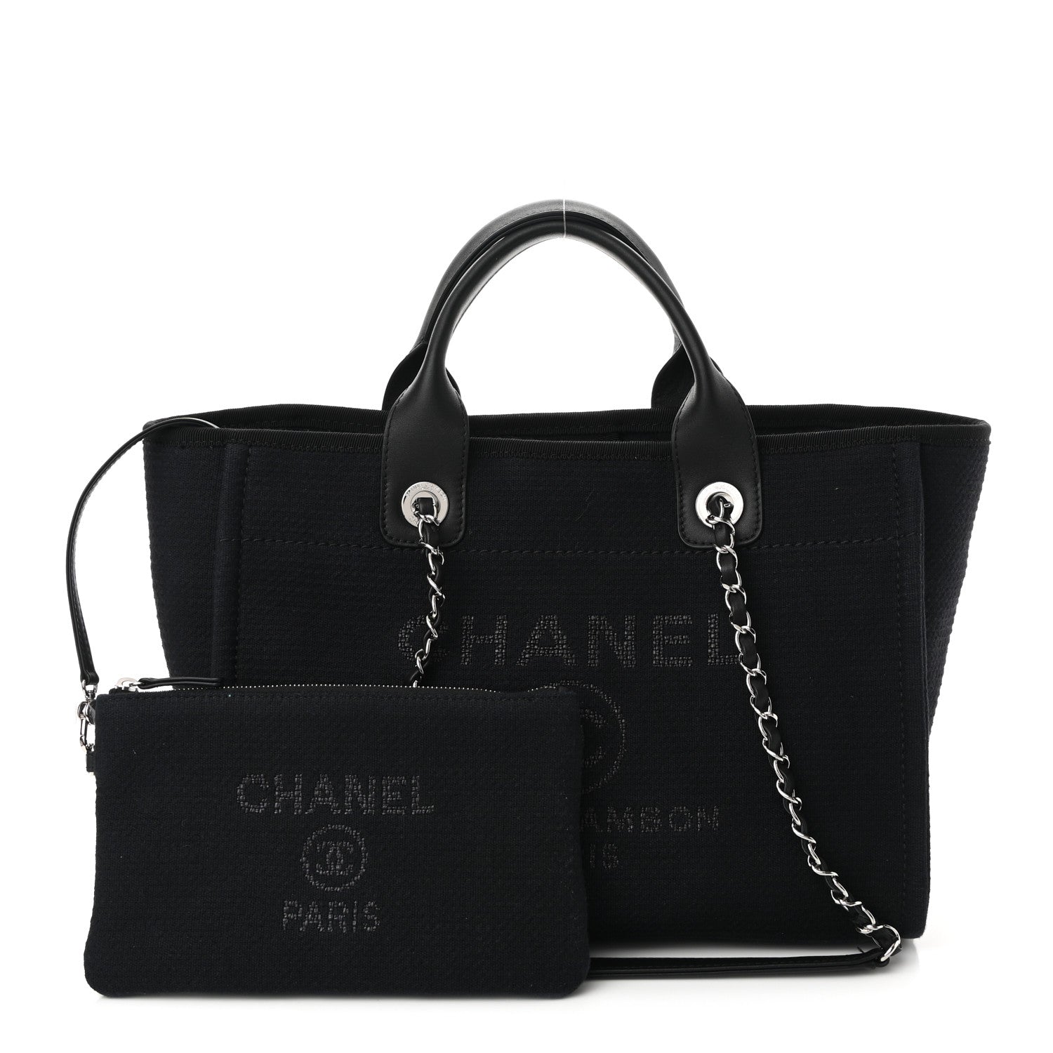 Chanel Mixed Fibers Small Deauville Tote Black 1 of 10