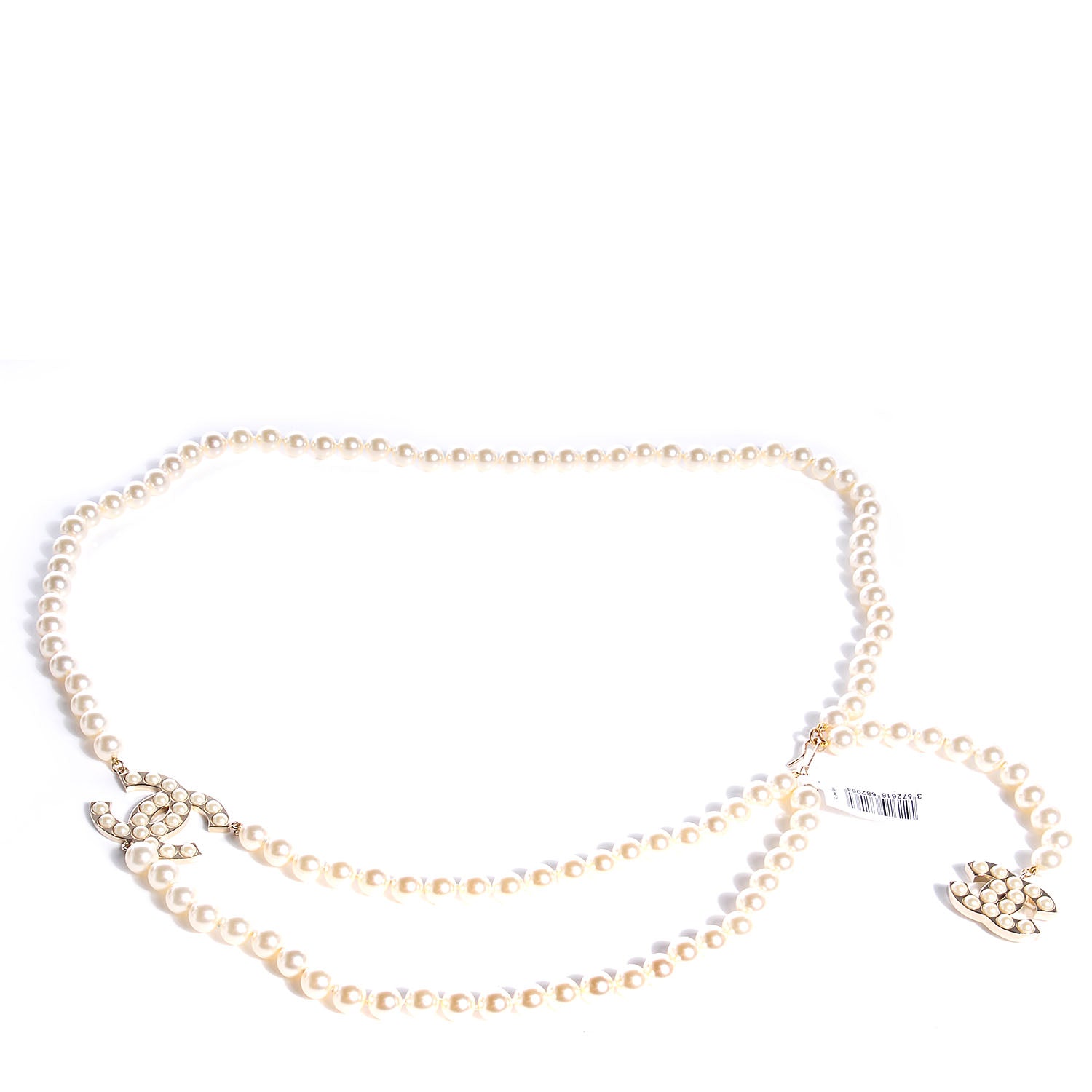 Chanel Pearl CC Necklace Belt Light Gold 1 of 6