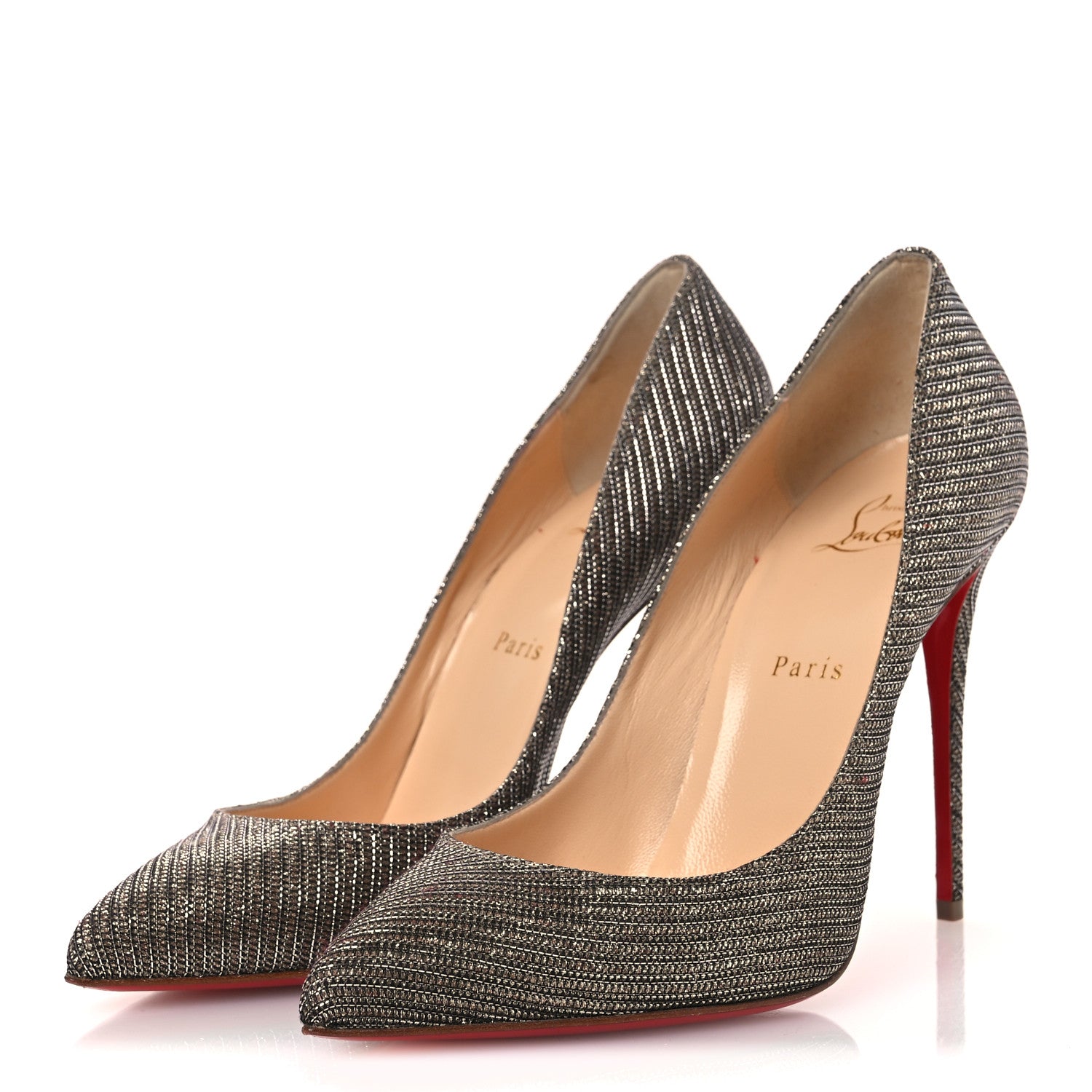 Christian Louboutin Glitter Chain Pigalle Follies 100 Pumps 40 Roche 4 of 10