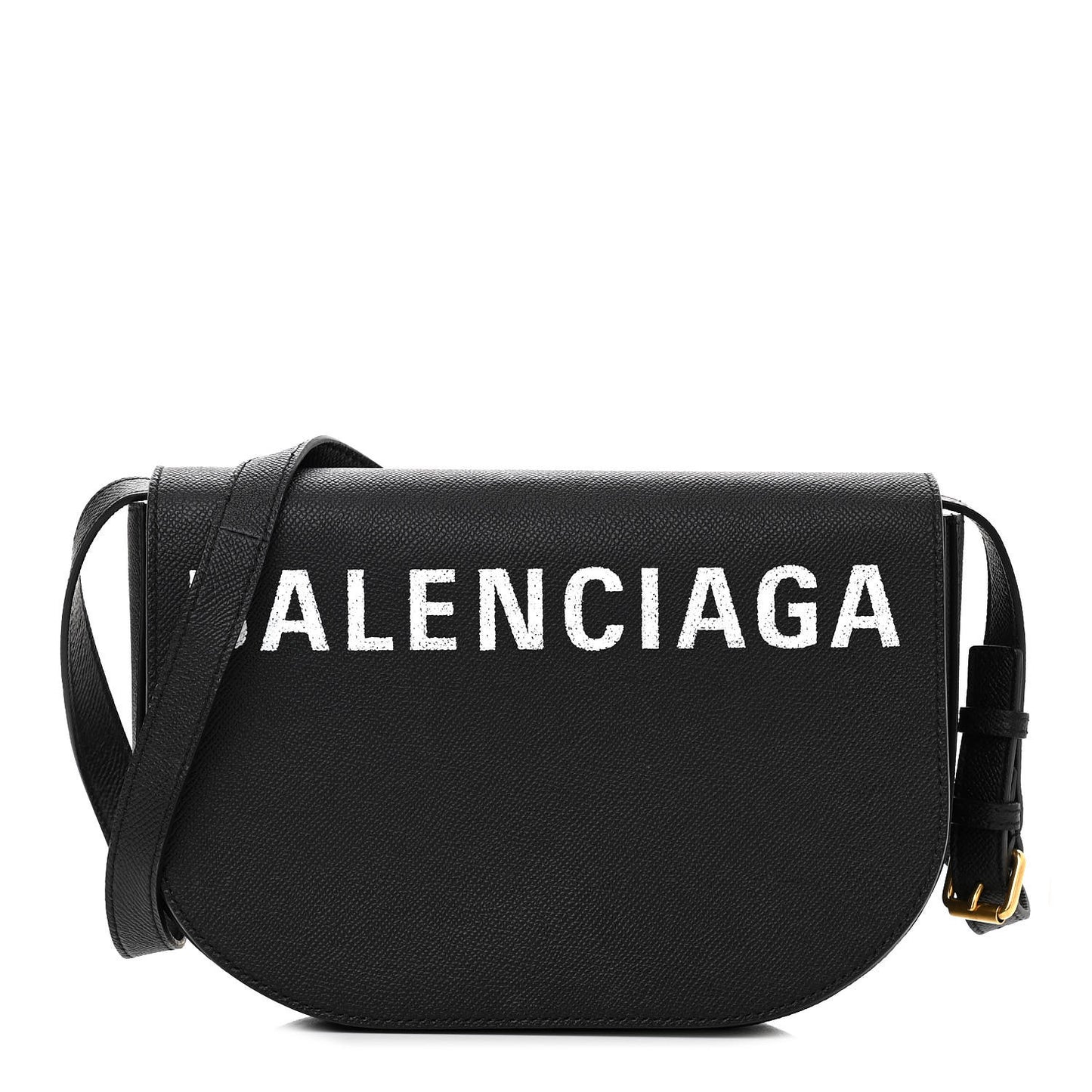 Signature Grained Calfskin Logo S Ville Day Bag Black