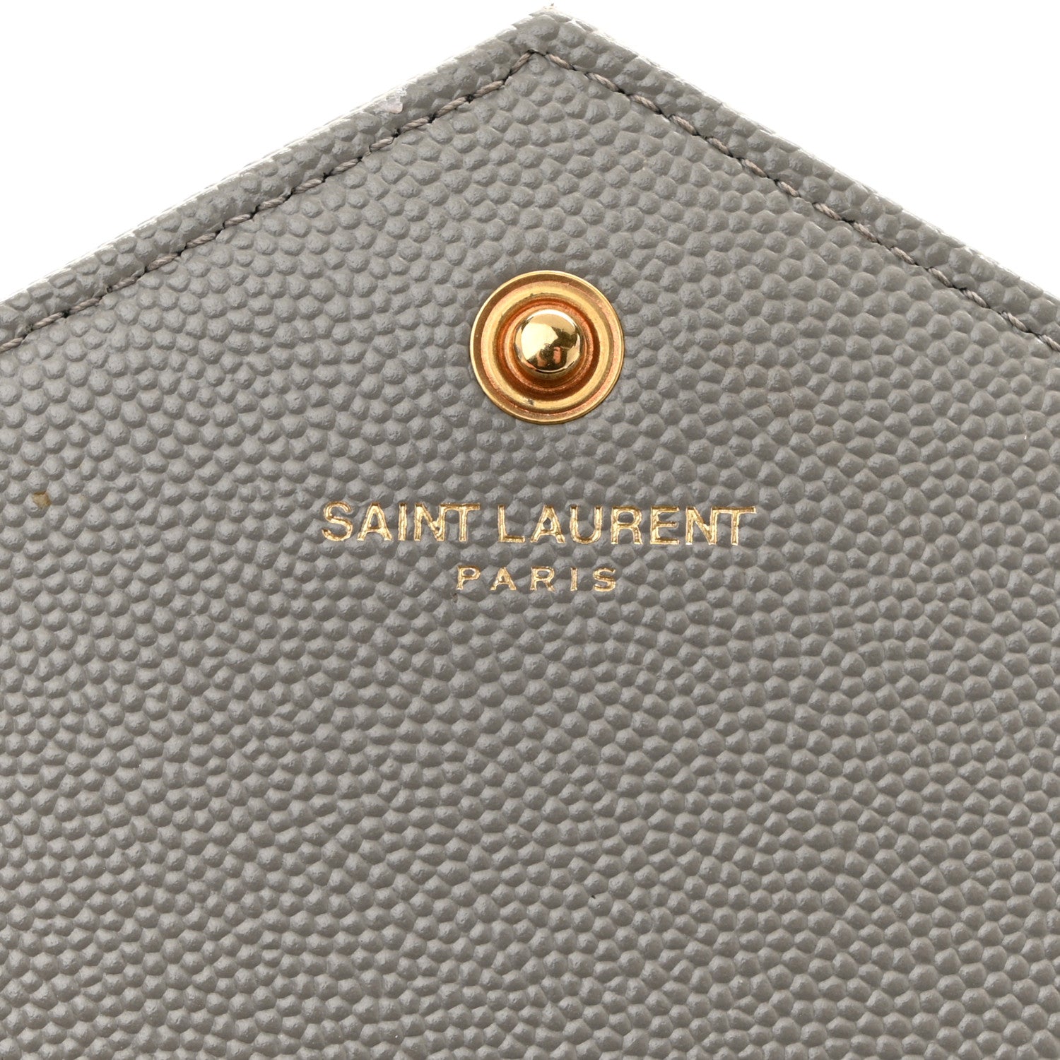 Saint Laurent Grain De Poudre Matelasse Chevron Monogram Chain Wallet Fog 6 of 12