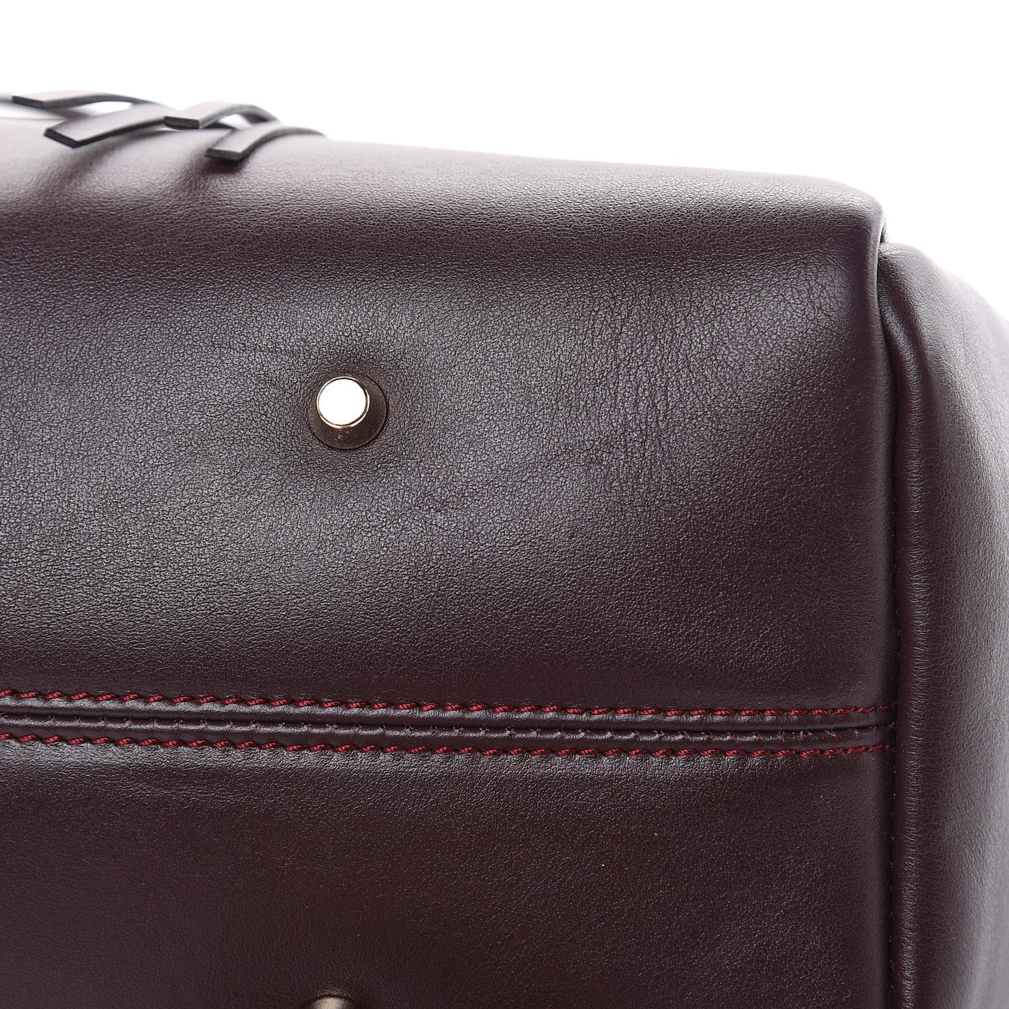 Smooth Calfskin Small Fringe Shopper Tote Aubergine