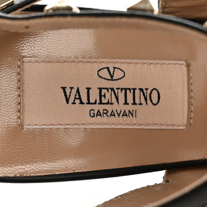 Valentino Garavani Pebbled Calfskin Rockstud Ankle Strap 100mm Pumps 37.5 Black 8 of 18