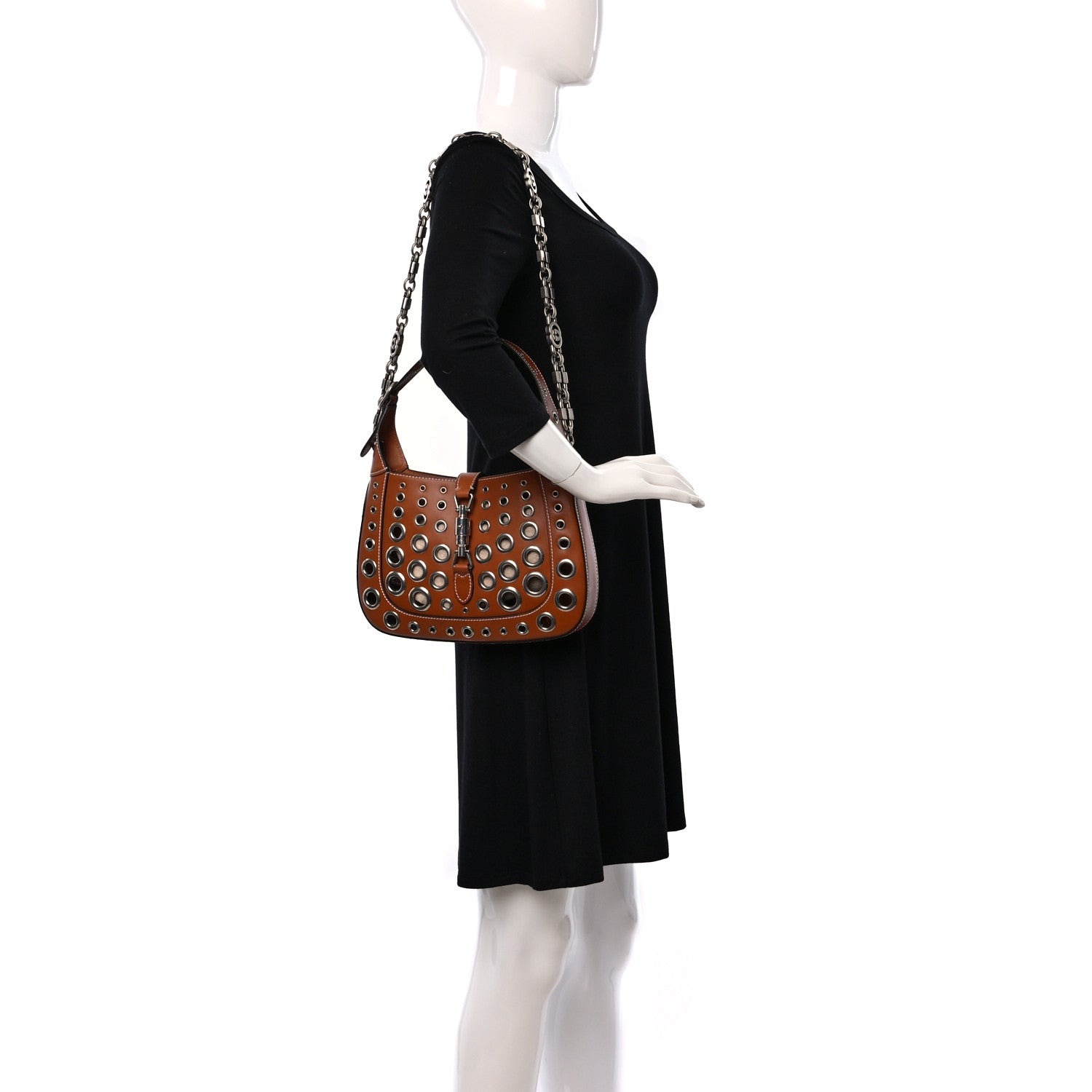 Gucci Calfskin Ha Ha Ha Jackie 1961 Eyelet Hobo 2 of 15