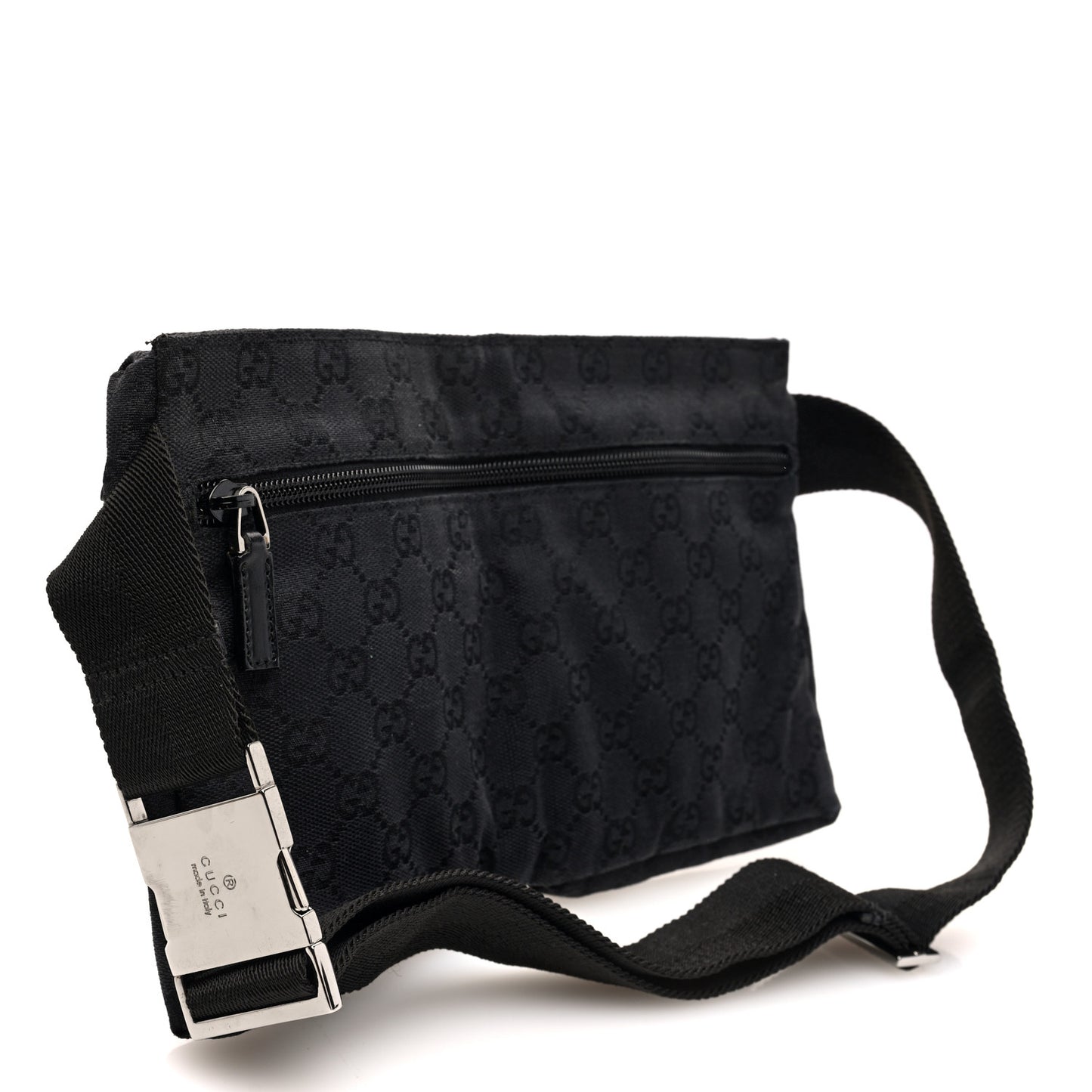 GG Monogram Double Pocket Belt Bag Black