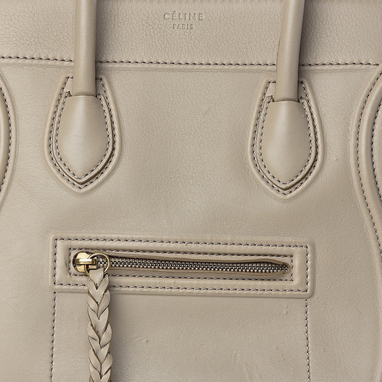 Supple Calfskin Medium Phantom Luggage Beige