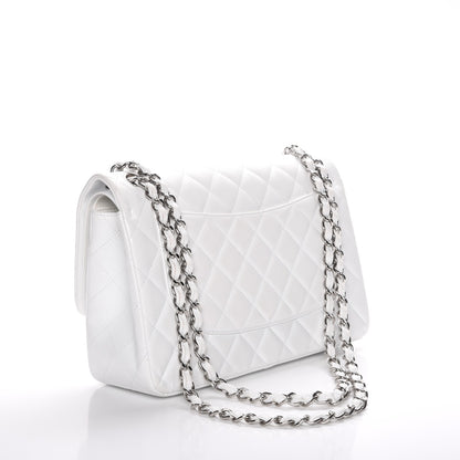 Chanel Caviar Quilted Jumbo Double Flap White 3 of 9