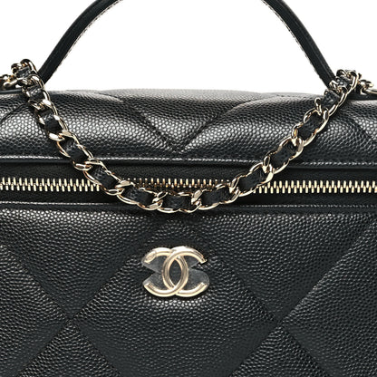 Chanel Caviar Quilted Top Handle Slim Vanity With Chain Black 8 of 11