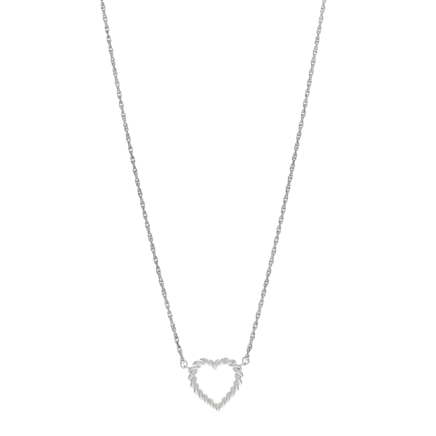 Tiffany Sterling Silver Twist Heart Pendant Necklace 1 of 4