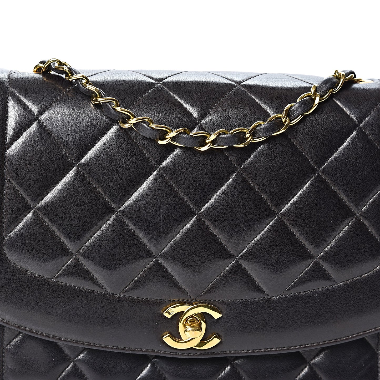 Lambskin Quilted Medium Single Flap Black