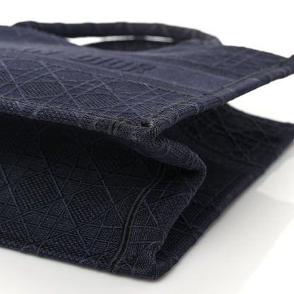 Christian Dior Embroidered Cannage Medium Book Tote Navy 9 of 9