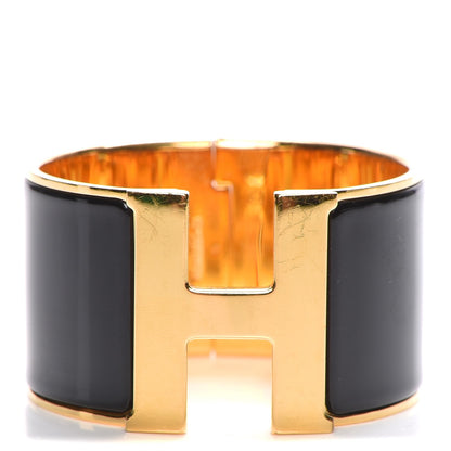 Hermes Enamel Extra Wide Clic Clac H Bracelet PM Black 2 of 10