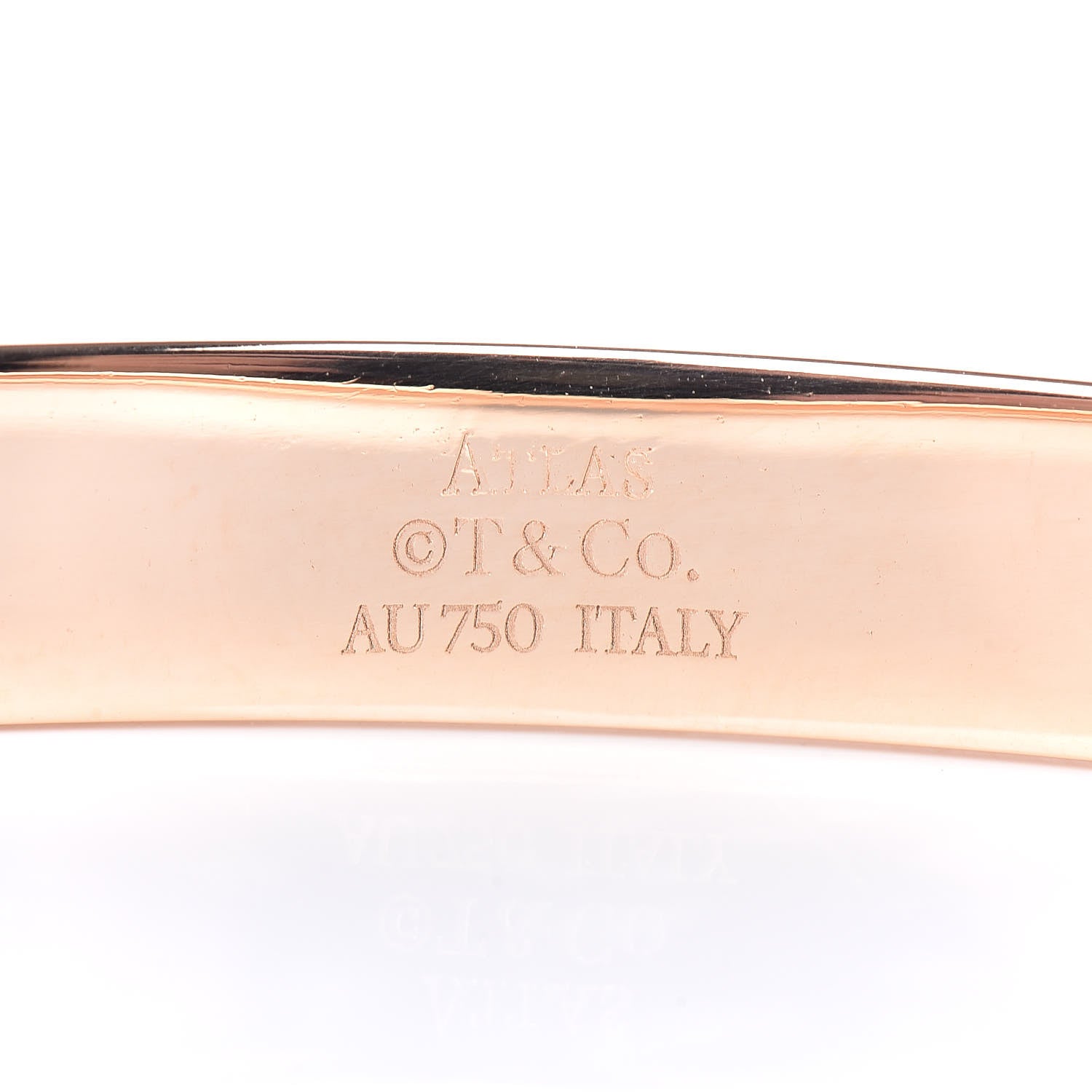 Tiffany 18K Rose Gold Diamond Atlas Closed Hinged Bangle Bracelet 4 of 5