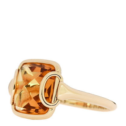Hermes 18K Yellow Gold Citrine Nausicaa Ring 53 6.5 3 of 8