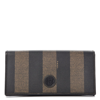 Fendi Pequin Striped Flap Wallet Tobacco 1 of 10