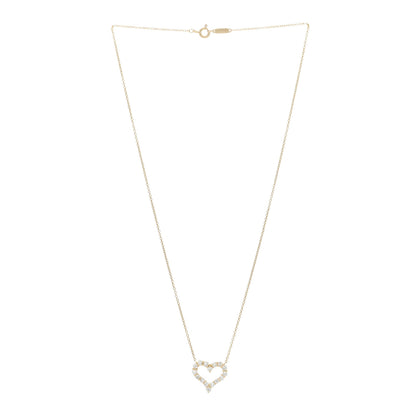 Tiffany 18K Yellow Gold Diamond Small Heart Pendant Necklace 3 of 5