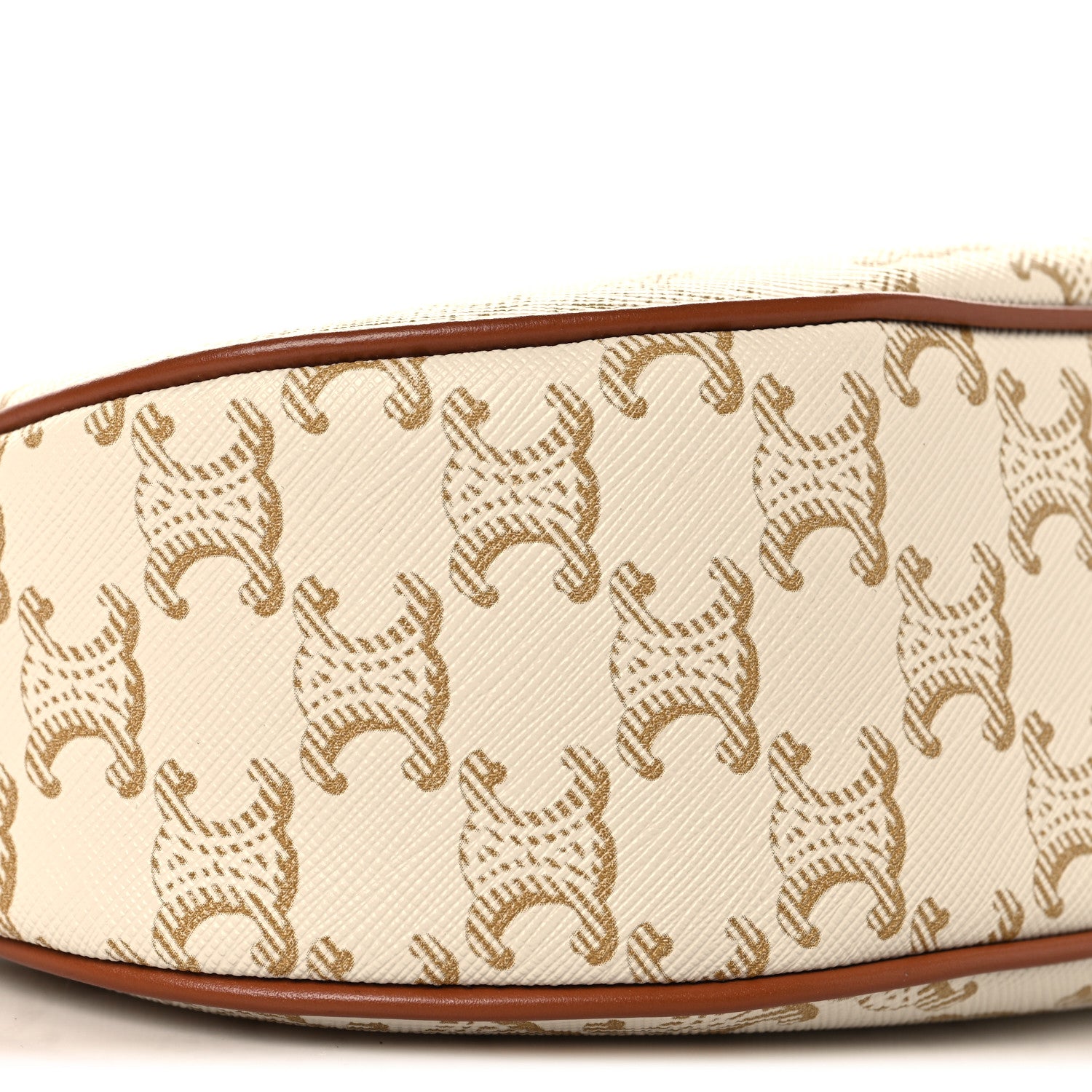 Celine Canvas Calfskin Ava Triomphe Shoulder Bag White 9 of 10