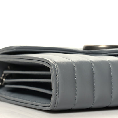 Gucci Calfskin Matelasse Aria GG Marmont Chain Wallet Deep Grey 9 of 11