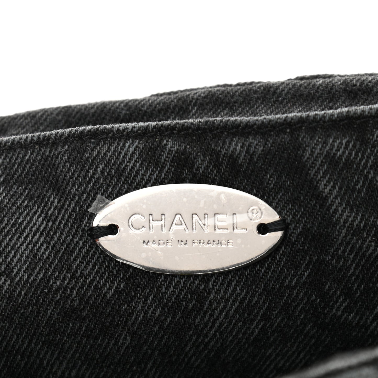Washed Denim Quilted Small Denimpression Flap Grey Black