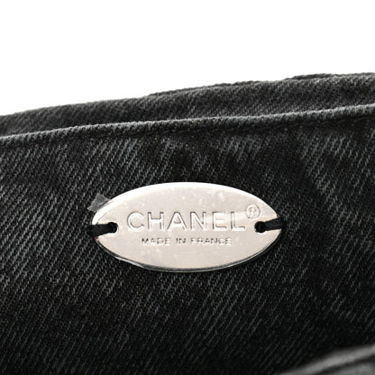 Chanel Washed Denim Quilted Small Denimpression Flap Grey Black 6 of 11