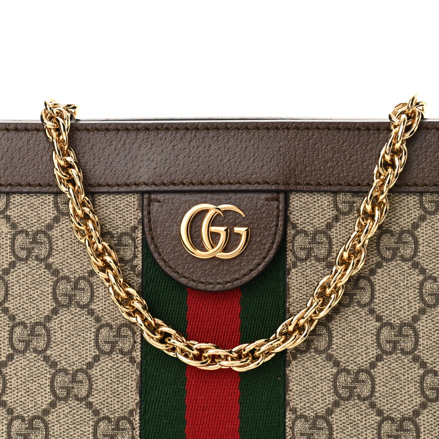 Gucci GG Supreme Monogram Web Small Ophidia Chain Shoulder Bag Brown 8 of 10
