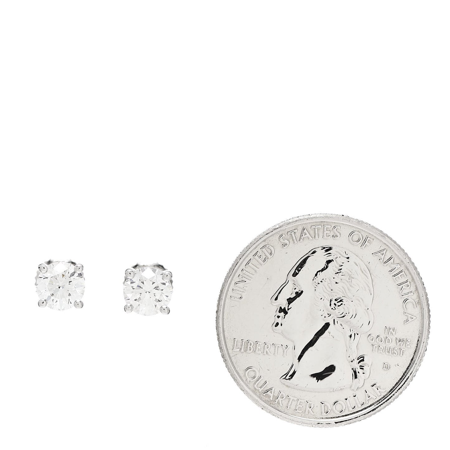 Platinum Diamond 1.21ctw Solitaire Earrings