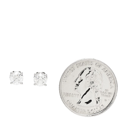 Tiffany Platinum Diamond 1.21ctw Solitaire Earrings 2 of 4