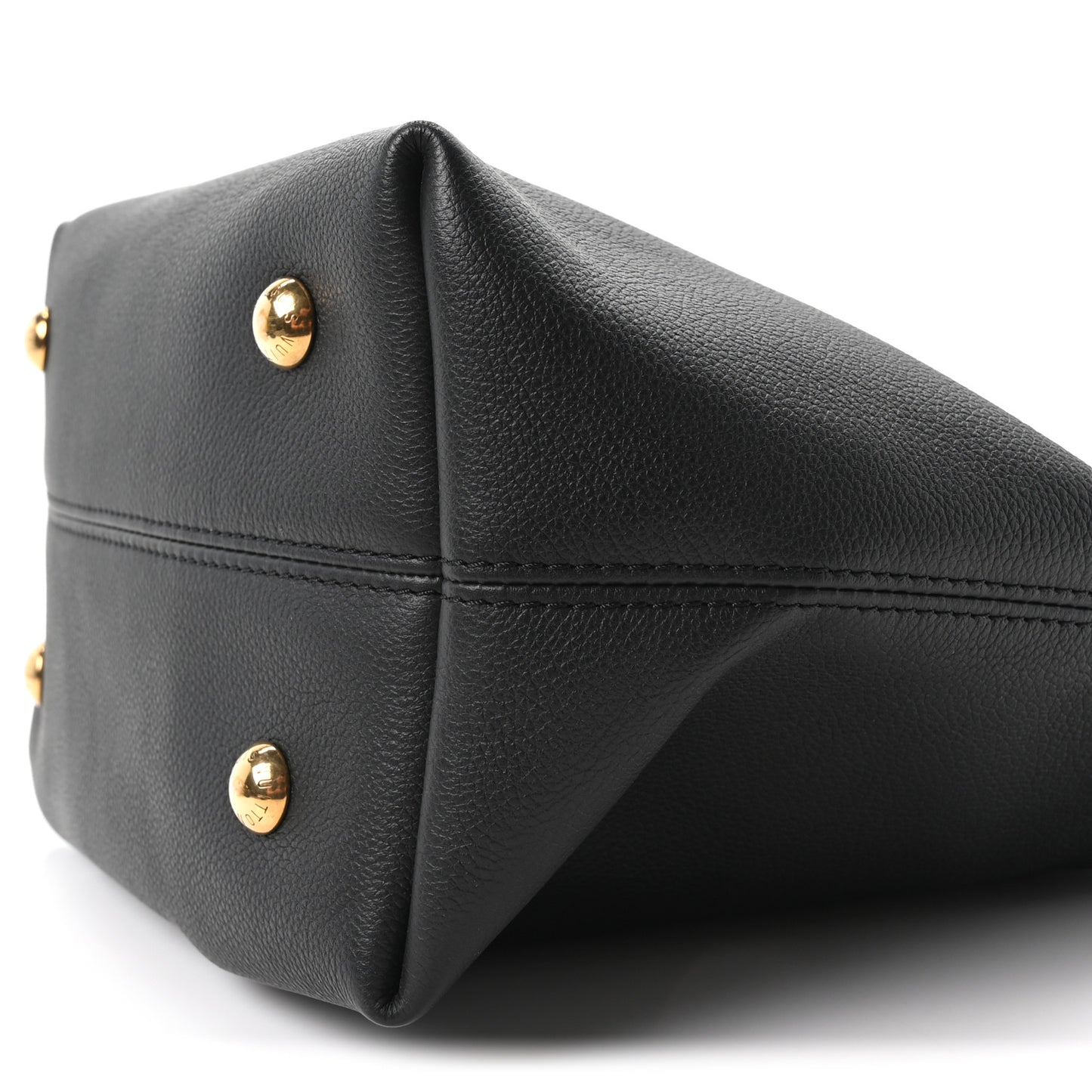 Grained Calfskin Low Key Hobo PM Black