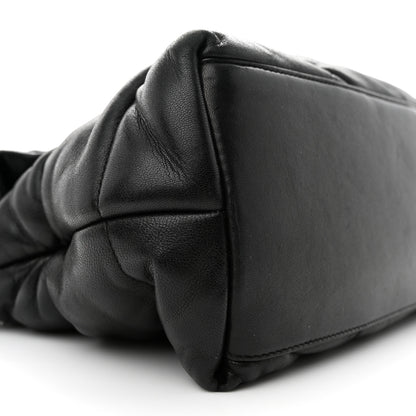 Saint Laurent Lambskin Quilted Medium Loulou Puffer Monogram Chain Satchel Black 9 of 12
