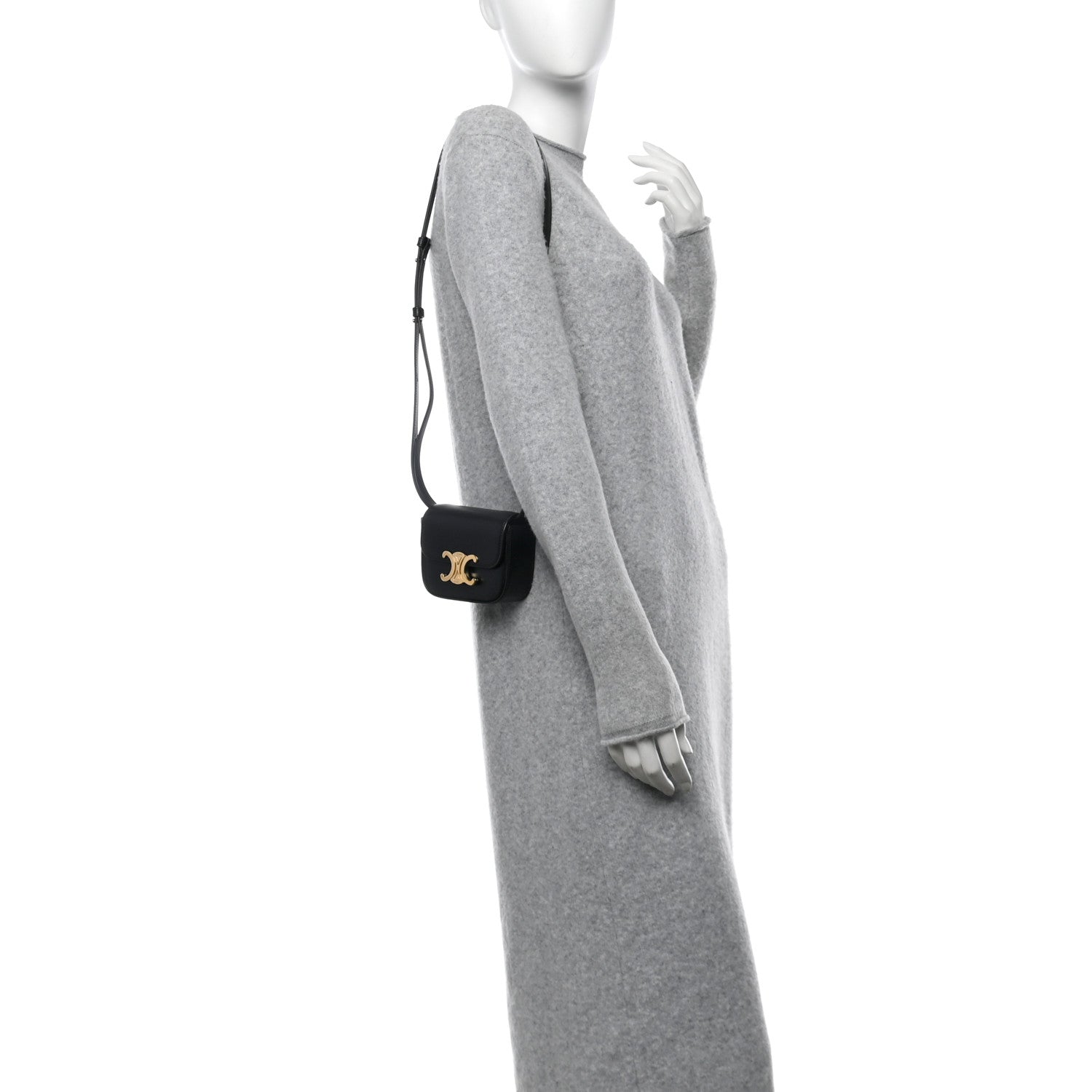 Celine Shiny Calfskin Mini Claude Black 2 of 12