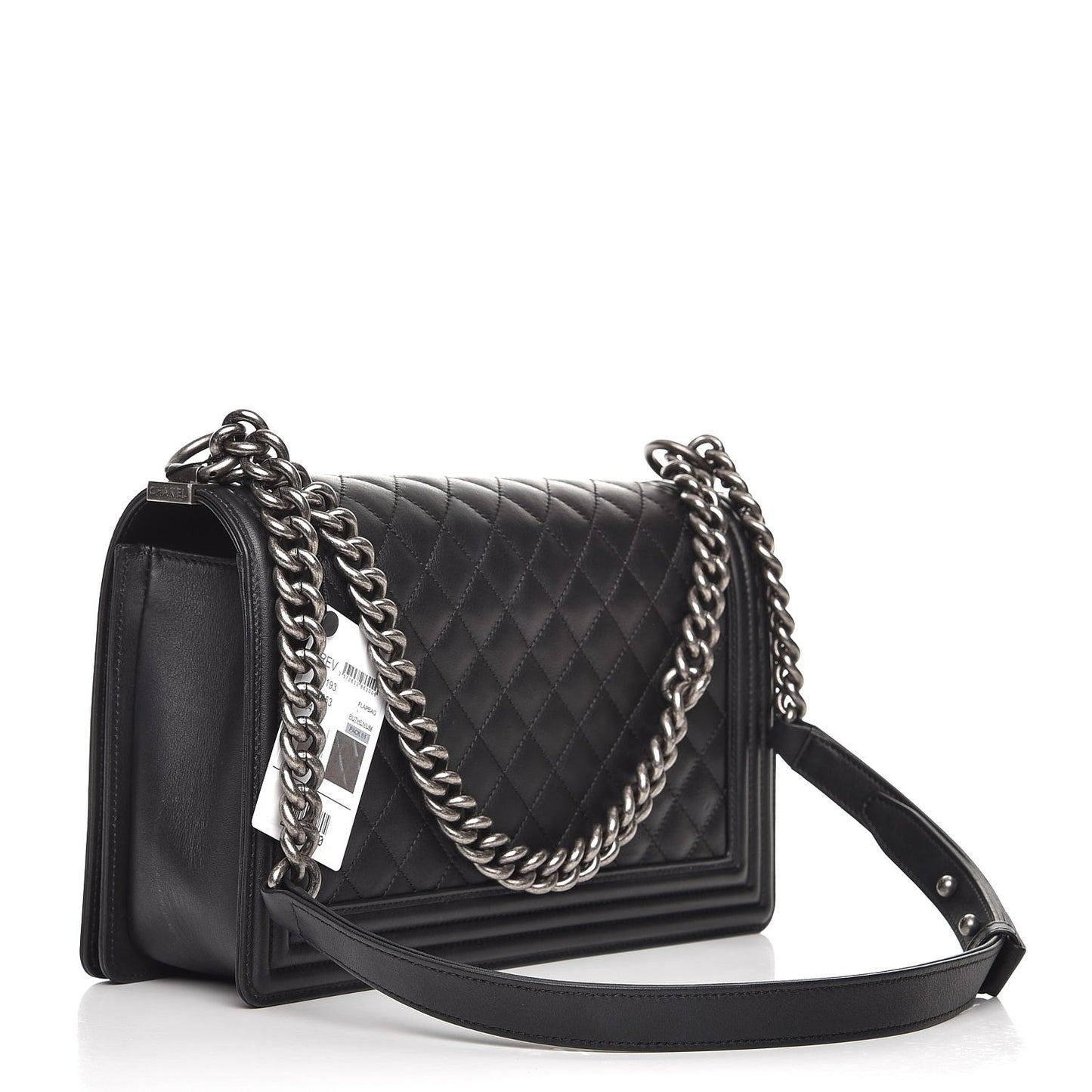 Calfskin Quilted New Medium Boy Flap Black