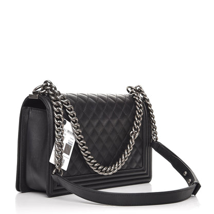 Chanel Calfskin Quilted New Medium Boy Flap Black 3 of 8