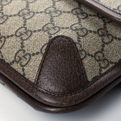 Gucci GG Supreme Monogram Web Small Neo Vintage Double Flap Messenger Bag Beige New Acero 11 of 11