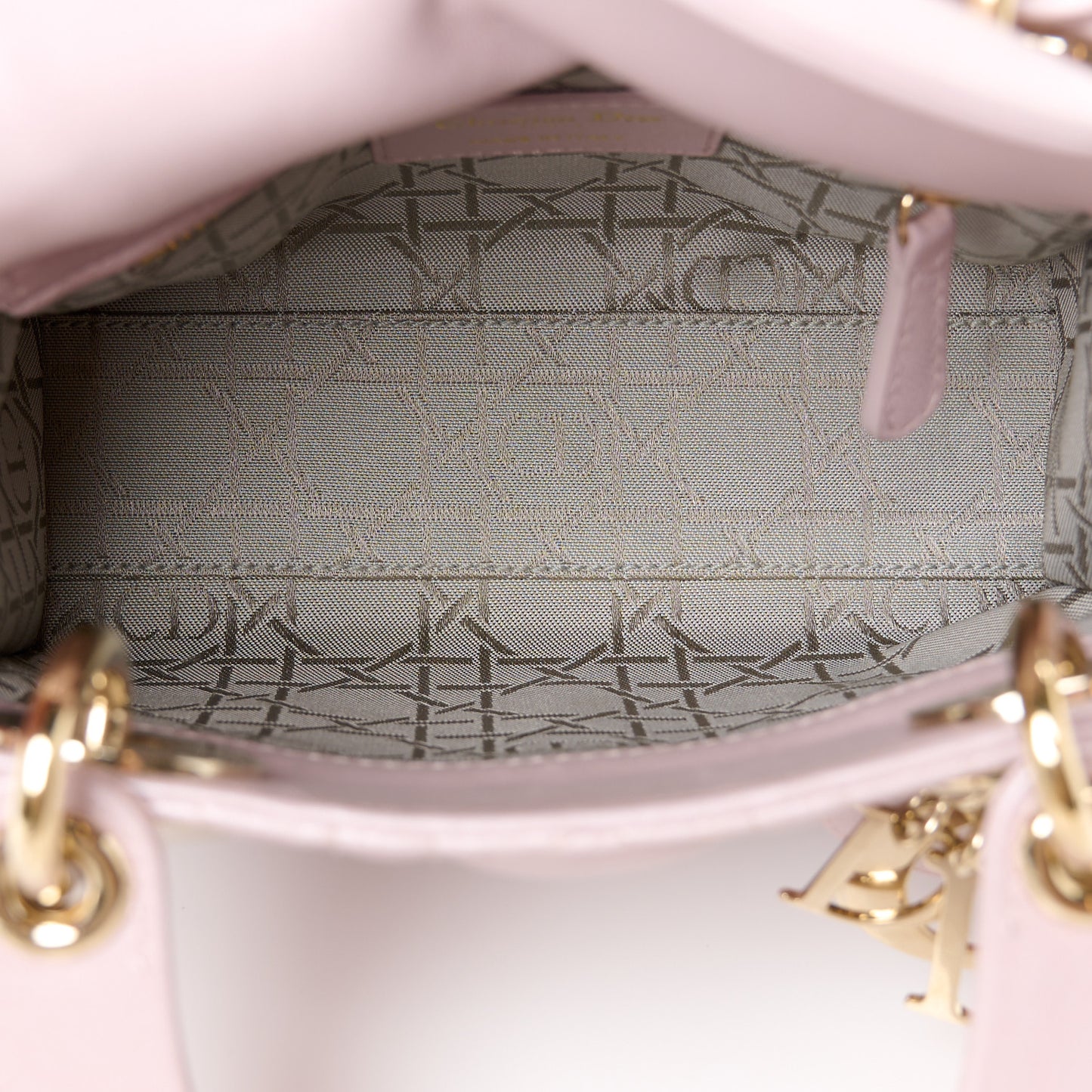 Metallic Lambskin Cannage Mini Lady Dior Lotus