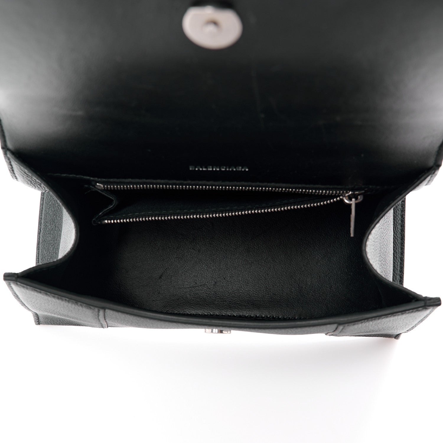 Balenciaga Grained Calfskin Small Hourglass Top Handle Bag Black 5 of 11