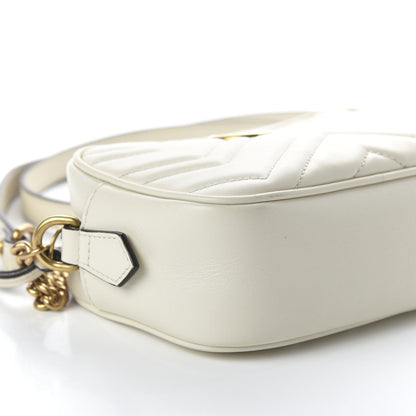 Gucci Calfskin Matelasse Mini GG Marmont Chain Shoulder Bag White 6 of 11